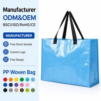 Sac fourre-tout multi-usages en PP tissé avec poches, logo personnalisé, imperméable, réutilisable, écologique, fournisseur en gros pour la maison