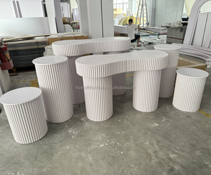 Đám Cưới Tổ Chức Sự Kiện Trang Trí Món Tráng Miệng Bánh Bảng Hiển Thị Đứng Trắng Vòng Chân Bàn - Product Image 3