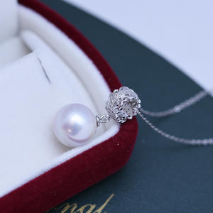 สร้อยคอเงินแท้ S925 ประดับมุกน้ำจืดสีขาวม่วง ขนาด 11-12 มม. จากโรงงานโดยตรง แสงเงางาม ตำหนิเล็กน้อย จี้สำหรับผู้หญิง - Product Image 3