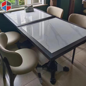 <span class=keywords><strong>Table</strong></span> à manger en faux <span class=keywords><strong>marbre</strong></span> à bord en bois de noyer pour restaurant et bistro avec <span class=keywords><strong>pied</strong></span> de <span class=keywords><strong>table</strong></span> français - Product Image 4