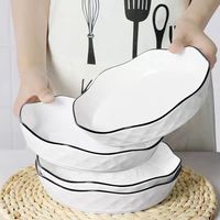 Assiette en céramique en forme de feuille de lotus de 8 pouces, faite à la main, écologique, plat à riz pour les occasions spéciales, décoration de table