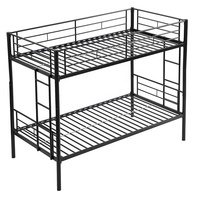 Garde-corps moderne noir convertible en métal pour lits superposés, garde-corps, design peu encombrant, pour chambre de garçons et de filles, hôtel et hôpital