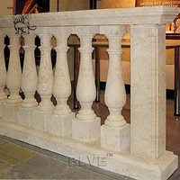 Décoration d'intérieur BLVE, balustrade de style moderne, main courante en marbre blanc sculpté à la main, style européen, balustrade romaine solide