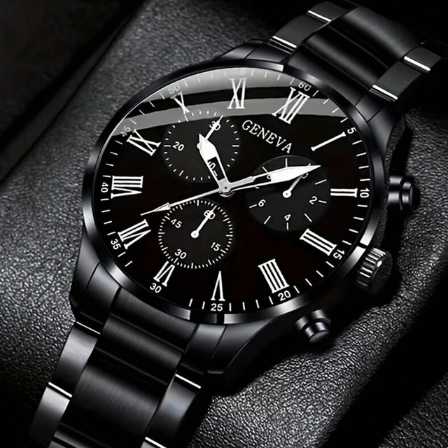Fashionable Men's Alloy Band Analog Quartz Watch Stylish Luminous Business Casual Trendy