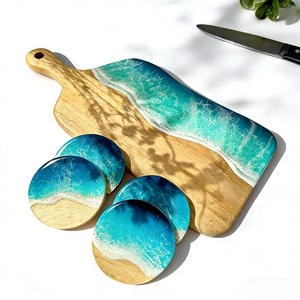 Tabla <span class=keywords><strong>de</strong></span> cortar personalizada <span class=keywords><strong>de</strong></span> madera <span class=keywords><strong>de</strong></span> acacia con resina epoxi, tabla <span class=keywords><strong>de</strong></span> cortar <span class=keywords><strong>de</strong></span> resina con diseño <span class=keywords><strong>de</strong></span> océano y río para servir alimentos, juego <span class=keywords><strong>de</strong></span> tenedores - Product Image 4
