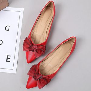 Eleganti <span class=keywords><strong>Ballerine</strong></span> da Donna con <span class=keywords><strong>Punta</strong></span> Affusolata, Tomaia Morbida in PU, Dettaglio Fiocco Grande, Scarpe Basse per Ufficio, Matrimoni e Uso Quotidiano - Product Image 2
