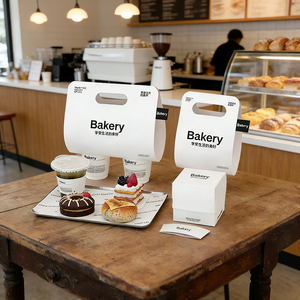 Juego de Empaque Personalizado para Panadería, Caja de Papel y Bolsa de Transporte con Logotipo para Café, Postres y Comida para Llevar, Cajas de Panadería - Product Image 3