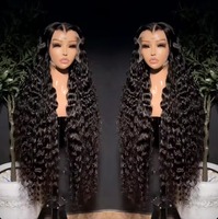 Perruques Lace Front 13x4 en Cheveux Humains Bruts Vierge Brésiliens de 30 Pouces, Ondulées Profondes, Sans Colle, Perruques Frontales HD Lace 13x6 en Gros