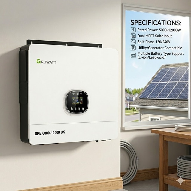 Growatt US Version SPE 6000-12000US 6kw 8kw 10kw 12kw Split Phase 120V/240V Off Grid Solar Inverter