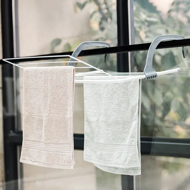 2022 חדש עיצוב תליית חוט בגדי ייבוש מרפסת חלון אדן 4.5m מתקפל מתלה מגבות
