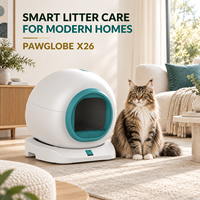 Bac à litière automatique pour chats X26 pour chats de 1 à 8 kg, autonettoyant avec contrôle par application, reconnaissance multi-chats et tambour lavable à ions argentés