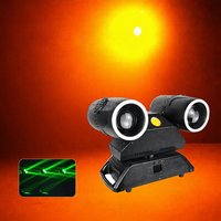 Lumière d'effet de scène à double tête rotative automatique, lumière laser LED activée par le son, stroboscope à tête mobile RGBW, KTV, pub, bar