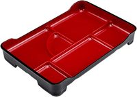 Boîte à bento ABS 14x9.1x2 pouces Assiettes à lunch à compartiment Assiette à lunch adulte de style japonais avec 5 compartiments Assiette réutilisable