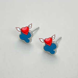 Boucles <span class=keywords><strong>d</strong></span>'oreilles fines en argent sterling S925, 9,5 mm, trèfle à quatre feuilles, pierres naturelles, bijoux minimalistes pour femmes et hommes - Product Image 3
