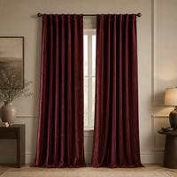 Rideaux à œillets en velours flanelle européen, couleur unie, perforés, isolants, anti-bruit, installation au plafond