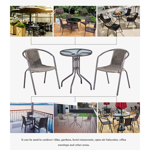 Không thấm nước ngoài trời ghế với mối quan hệ đệm mây đồ nội thất Bistro Bộ cho sân vườn sân thượng dây dệt ăn tự nhiên <span class=keywords><strong>wicker</strong></span> - Product Image 3