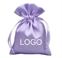 Grande pochette de luxe personnalisée en satin de soie, sac de rangement pour cheveux, sac cadeau en satin avec cordon de serrage et ruban