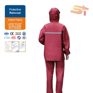 Ensemble imperméable cycliste (veste et pantalon) – Combinaison <span class=keywords><strong>de</strong></span> pluie intégrale réfléchissante pour adulte – Imperméable et sécuritaire – Simple ou double couche - Product Image 4