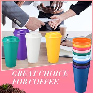 Gobelets à café en plastique portables de 24 oz avec logo personnalisé, avec couvercles anti-fuite, gobelets réutilisables pour le café à emporter, cadeaux pour les fêtes et les anniversaires - Product Image 4