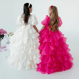Vestido <span class=keywords><strong>de</strong></span> Fiesta <span class=keywords><strong>de</strong></span> <span class=keywords><strong>Primera</strong></span> Comunión Estilo Princesa MQATZ, Vestido <span class=keywords><strong>de</strong></span> Niña <span class=keywords><strong>de</strong></span> las Flores con Lazo Abullonado, Cuello Redondo, Estilo Formal - Product Image 1