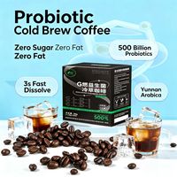 Café instantané probiotique froid, doux, sans sucre, de qualité supérieure, marque privée, emballage personnalisé, grand stock, expédition rapide, mondial