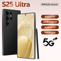 Smartphone S25 Ultra 5G 16GB 1TB Penyimpanan 108MP Kamera 8800mAh Baterai 65W Pengisian Cepat AMOLED Android 15