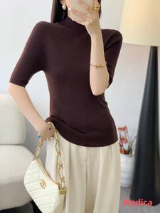 <span class=keywords><strong>เสื้อ</strong></span>สเวตเตอร์ขนสัตว์คอสูงครึ่งตัวสไตล์เกาหลีสำ<span class=keywords><strong>ห</strong></span>รับผู้<span class=keywords><strong>ห</strong></span>ญิง ฤดูใบไม้ผลิและฤดูใบไม้ร่วง แขนยาวปานกลาง ซักเครื่องได้ ผลิตจากขนสัตว์เนื้อดีไร้รอยต่อ - Product Image 6