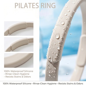 Anneau de Pilates en silicone, roue d'exercice de yoga, pour entraînement à domicile, poignée ergonomique antidérapante, accessoire de fitness pour le renforcement du tronc, sac OPP - Product Image 3