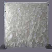 Mur de fleurs artificielles en tissu de soie rouge suspendu, fleurs 3D pour mariage, décoration de fête, rouleau de fond de mur de fleurs blanc