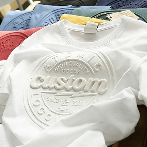 Fabricante <span class=keywords><strong>de</strong></span> Camisetas <span class=keywords><strong>de</strong></span> Primera Calidad, Logotipo Personalizado en Relieve, Camisetas Lisas <span class=keywords><strong>de</strong></span> Moda para <span class=keywords><strong>Hombre</strong></span>, 100% Algodón, Manga Corta, Cuello Redondo - Product Image 2