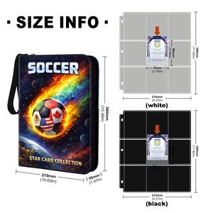 Porte-cartes personnalisé pour collection de cartes de football, petite série Coupe du Monde, capacité 720 cartes, 9 poches, fermeture éclair, souvenir sportif - Product Image 2
