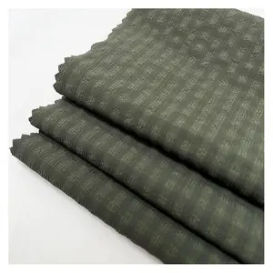 T8 bubble plaid fabric 100% polyester jacquard seersucker stretch fabric for jacket/dress/shorts