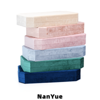 Plateau à bijoux octogonal de luxe en velours avec bords coupés, avec couvercles, organisateur de présentation pour bagues et boucles d'oreilles, boîte de rangement pour bijoux, logo personnalisé, vente en gros