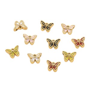 สแตนเลสจี้ผีเสื้อเคลือบทองสำหรับทำสร้อยคอเครื่องประดับ - Product Image 5