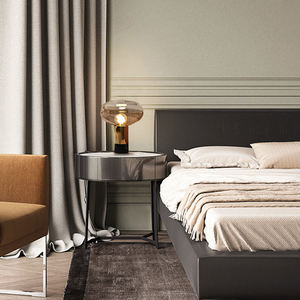 Comodino dorato postmoderno camera da letto luce notturna paralume in vetro per soggiorno illuminazione regolabile interior design arredi - Product Image 5