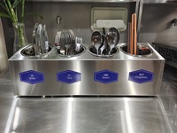 Boîte à couteaux et fourchettes en acier inoxydable 3-8 trous Vaisselle pour ustensiles de cuisine pour restaurant, buffet et cafés