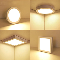 Panneau de plafond mince monté en surface acrylique rond carré De Luz a mené le voyant mené d'intérieur économiseur d'énergie
