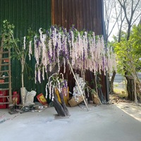 Arbre de fleurs de glycine en soie artificielle grande décoration de Noël violette écologique haute simulation feuilles intérieur/extérieur