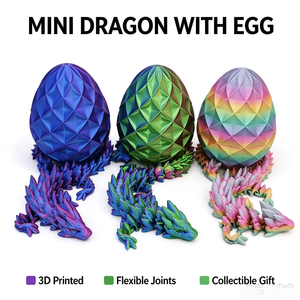 Sifan PLA Figurine créative de dragon torsadé de 10 cm imprimée en 3D, modèle articulé d'animal, ornement artisanal en forme d'œuf - Product Image 2
