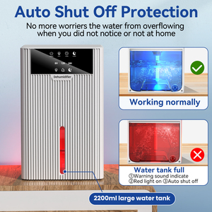 Deshumidificador de aire portátil para el hogar y RV de 2.2L, función de apagado automático, pantalla <span class=keywords><strong>LED</strong></span>, Control electrónico hecho de plástico - Product Image 4