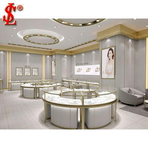 En iyi malzeme orta ahşap ve cam mücevherat takı mağazaları için mağaza vitrini tasarım ekran masa iç mağaza tasarımı - Product Image 6