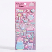Autocollants décoratifs en relief de dessins animés - Autocollants 3D à bulles pour coque de téléphone, scrapbooking, ordinateur portable et travaux manuels DIY