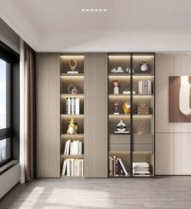 Vitrine sur mesure, mobilier de restaurant, vitrine minimaliste douce, vitrine en bois pour vin - Product Image 2