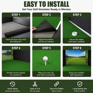 Tapete de Césped Artificial para Simulador de Golf Impact Sports, 8.5 pies x 6.6 pies, Césped Artificial de Nailon y Polietileno PE, Revestimiento para Interiores, Verde - Product Image 5