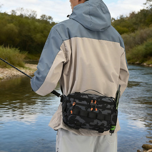 Bolso cruzado de gran capacidad para hombre, bandolera para exteriores, bolso deportivo para exteriores, bolsa para equipo de pesca, bolsa para señuelos de pesca - Product Image 3