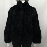 Manteau en fourrure de renard bleu pour femme, col en V court, véritable fourrure de renard, veste d'hiver