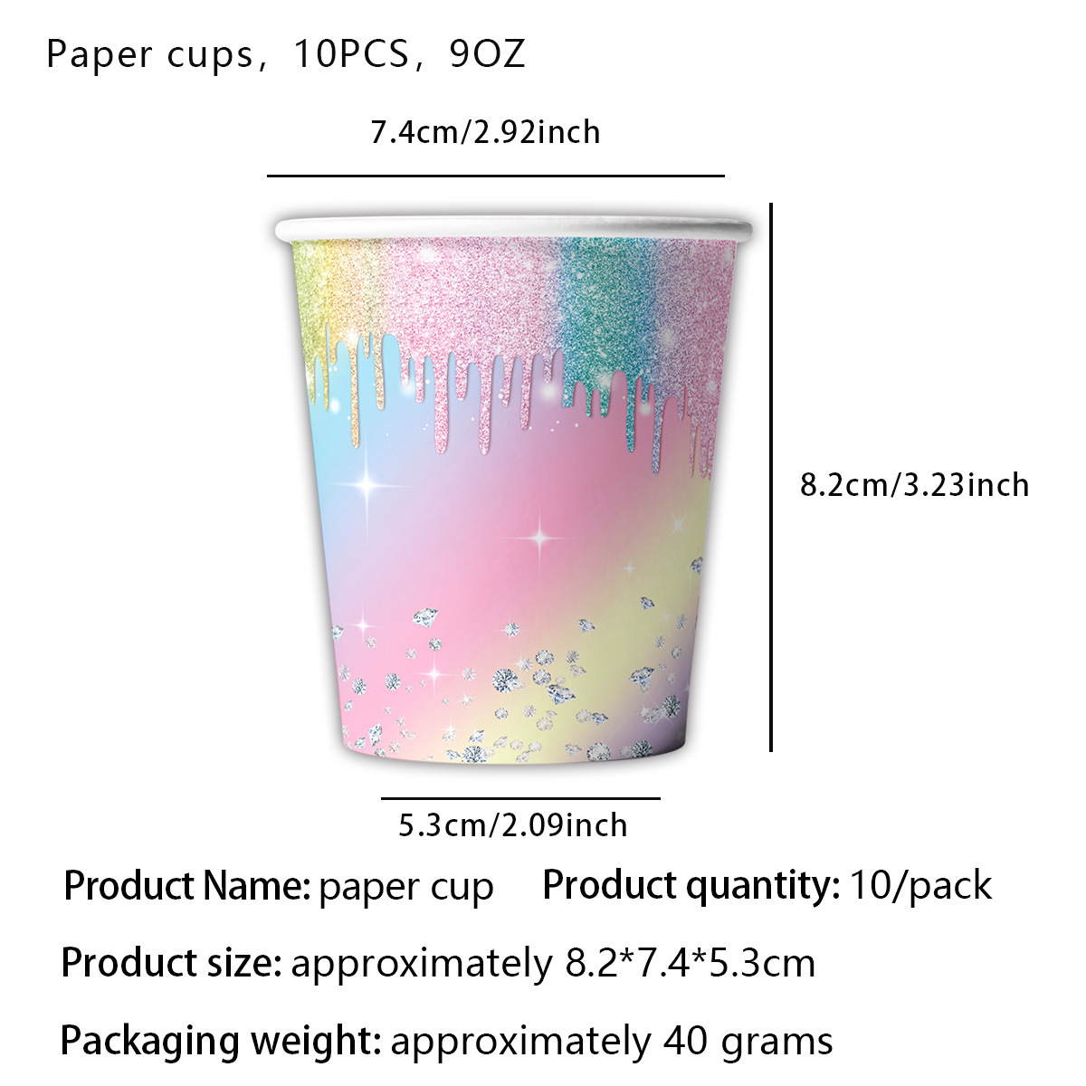 Paper cup 10pcs-macaron birthday