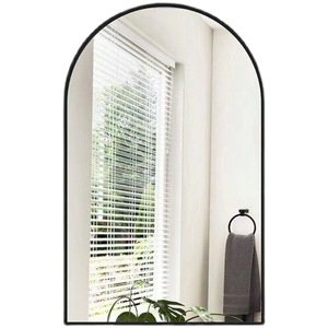 Arched Vanity Mirror Wall Mounted Glass Minimalist Design <b>Black</b> <b>Frame</b> For Bathroom Makeup Use - Product Image 4