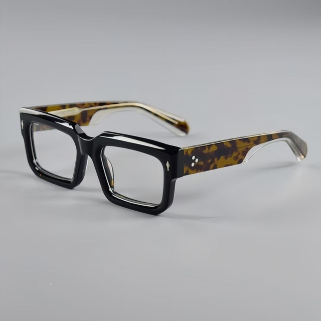 New Retro Model Unisex Custom Logo Acetate Glasses Frames Fashionable Style Anti-blue Light Eye Glasses Ready Stock Wholesale