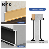 Profilé de plinthe en aluminium encastré TOCO, étanche, pour la décoration murale intérieure